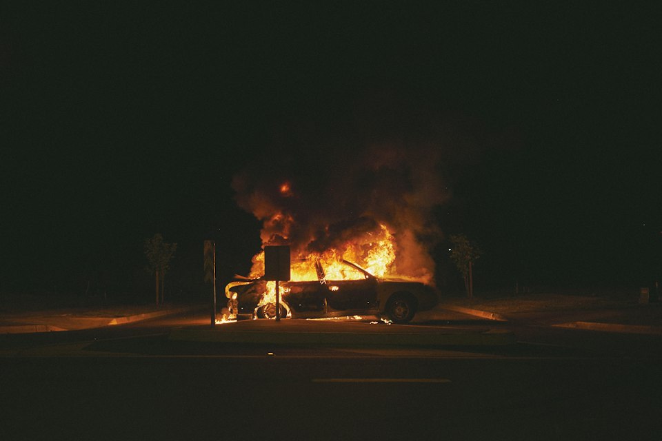 Illustrative photograph, not an image of the reported vehicle fire