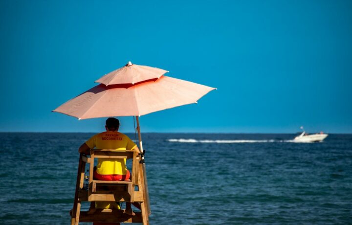 Illustrative beach lifeguard station