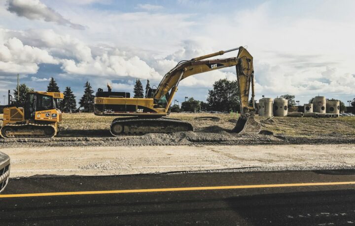Illustrative construction machinery; not a photograph of the Netanya works