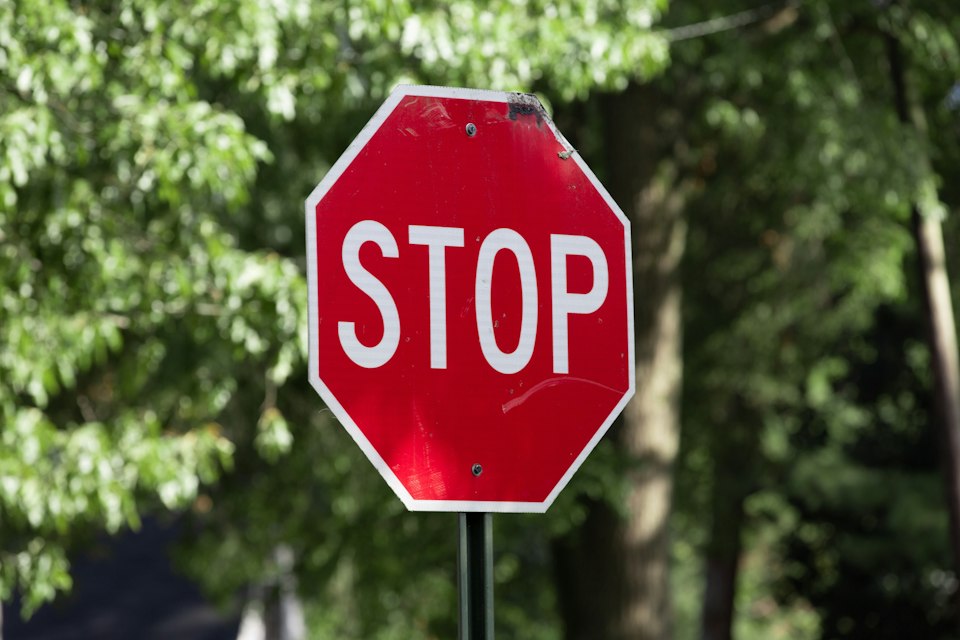 Illustrative stop sign, not the actual location