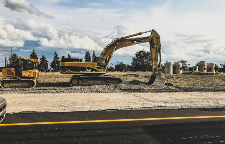 Illustration: excavator at infrastructure works; not a photograph from Ein HaTkhelet, Netanya